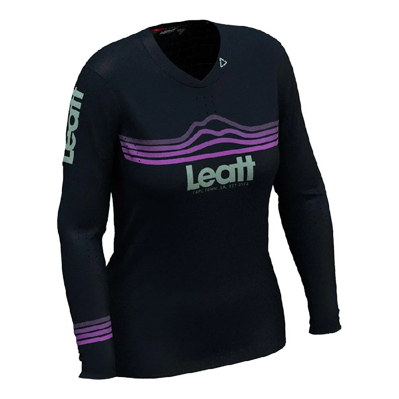 bicycle sidewall versatility-Leatt MTB Gravity 4.0 Women Jersey Black M