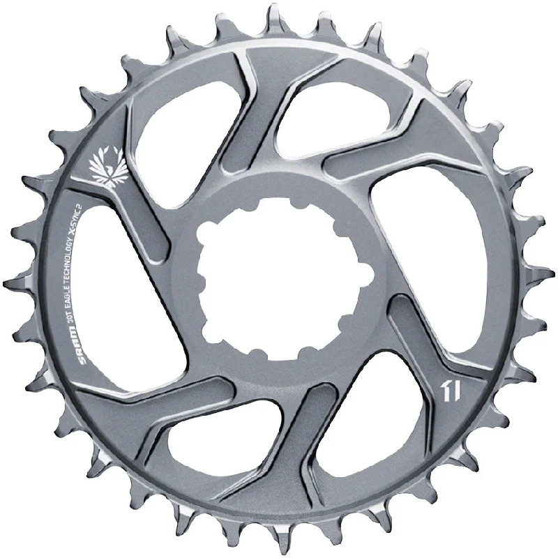 bicycle shoe reliability-SRAM X-Sync 2 Eagle Direct Mount Chainring - 30 Tooth 3mm Boost Offset 12-Speed Polar Grey