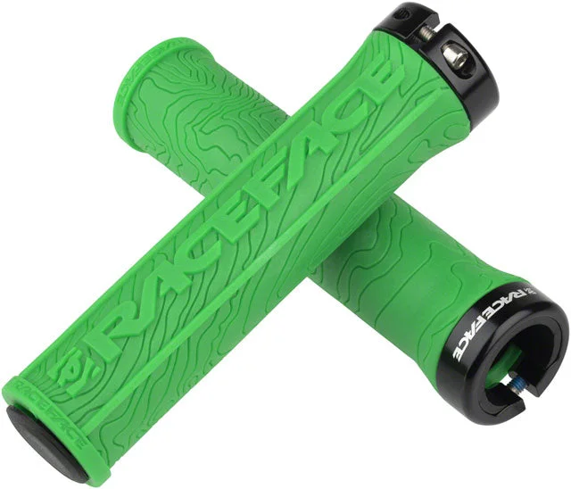 bicycle bikepacking comfort-RaceFace Half Nelson Grips - Green, Lock-On