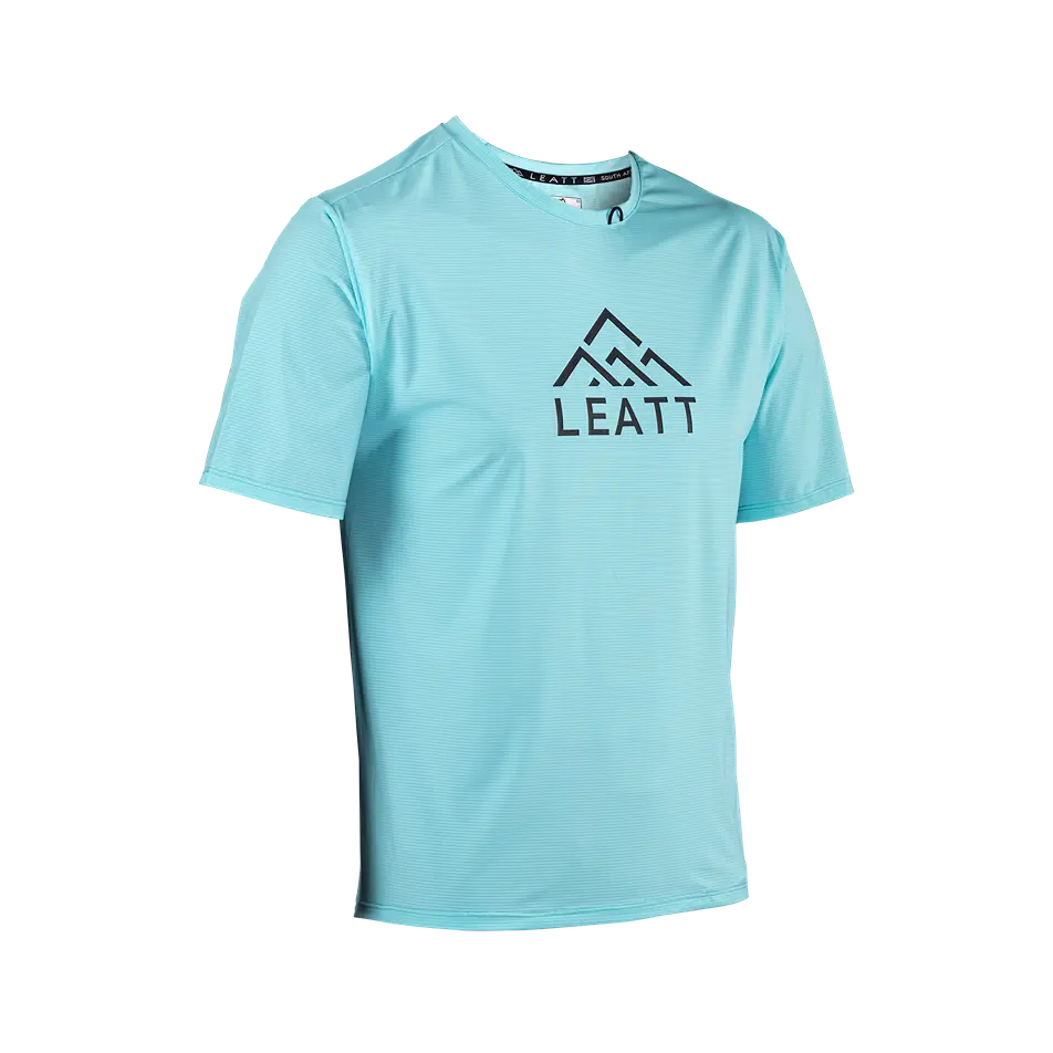 bicycle rust versatility-Leatt Trail 1.0 X-Flow Short Sleeve MTB Jersey - Aqua - 2024