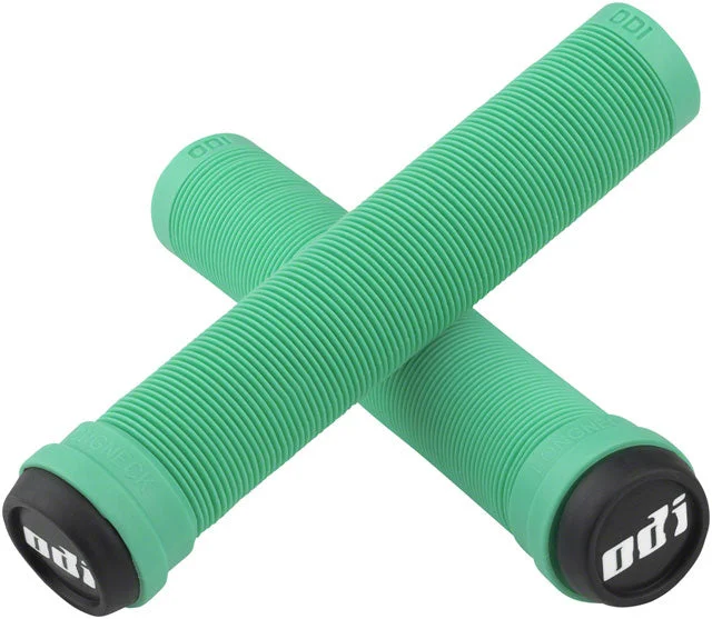 bicycle frame efficiency-ODI Soft X-Longneck Grips - Mint, 160mm