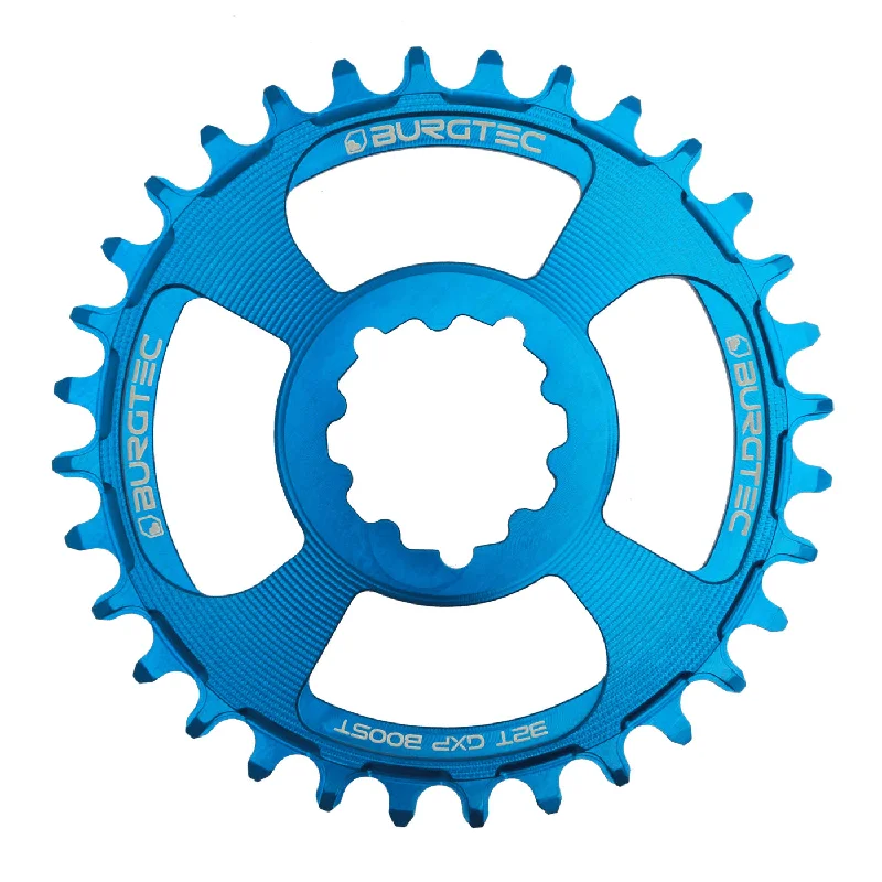 bicycle gear ergonomics-Burgtec GXP Boost 3mm Thick Thin Chainring 30T - Deep Blue