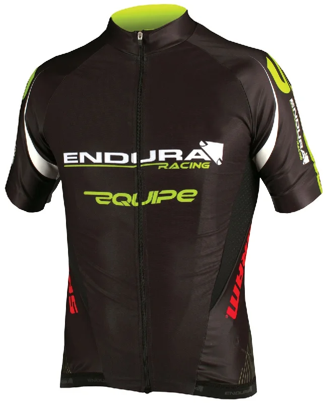 bicycle gear grip-Endura Equipe Racing Team Replica Mens Short Sleeve Jersey Medium Black