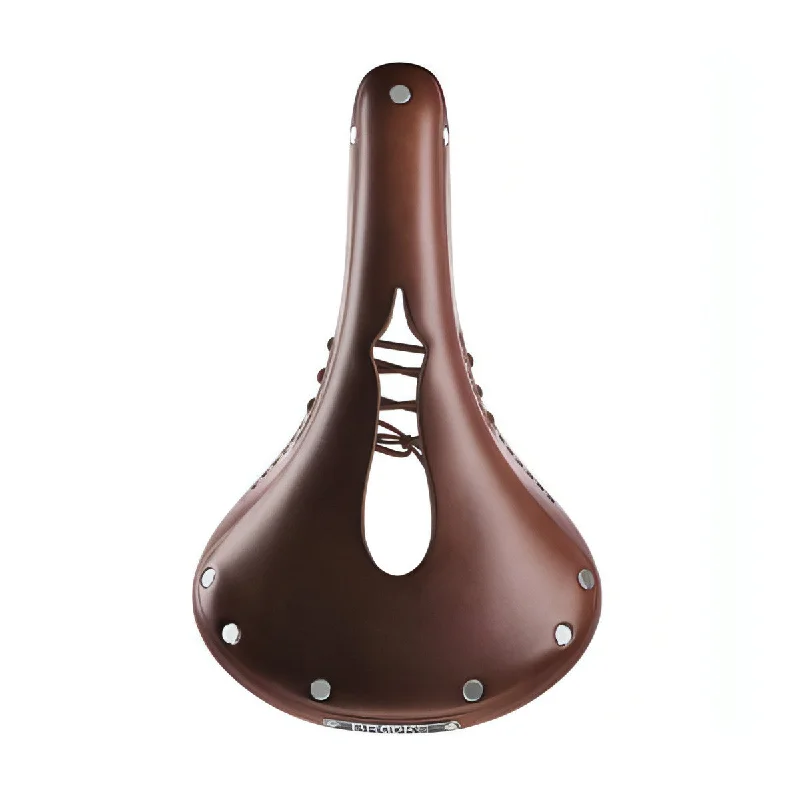 bicycle shoe adaptability-Brooks England B17 Standard Carved Leather Saddle - Brown