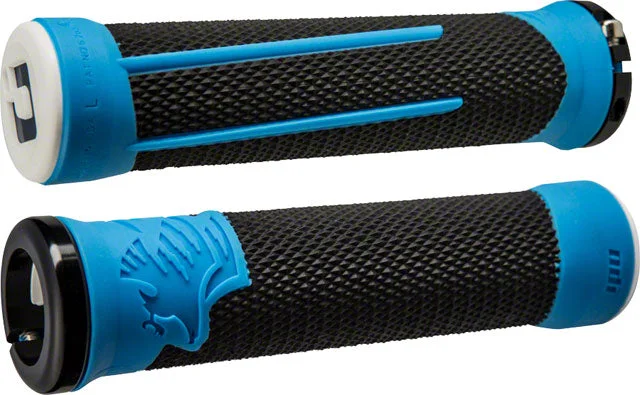 bicycle handlebar adaptability-ODI AG2 Grips - Black/Blue, Lock-On