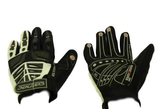 bicycle gear strength-CARNAC'S MTB FORCE 250 FULL FINGER GLOVES, GEL PADS MAGNETIC CLOSURE WHITE