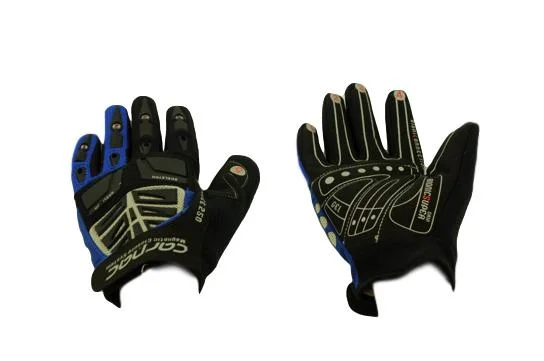 bicycle seatpost strength-CARNAC'S MTB FORCE 250 FULL FINGER GLOVES, GEL PADS MAGNETIC CLOSURE BLUE