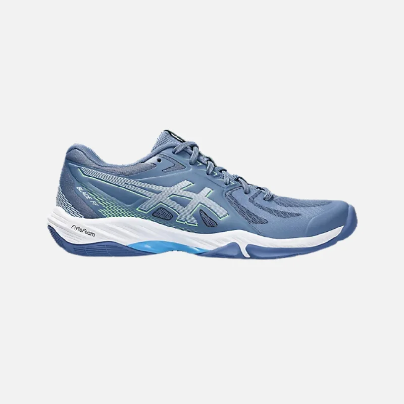 bicycle stand comfort-Asics Blade FF Men's Badminton Shoes -Denim Blue/Lime Burst