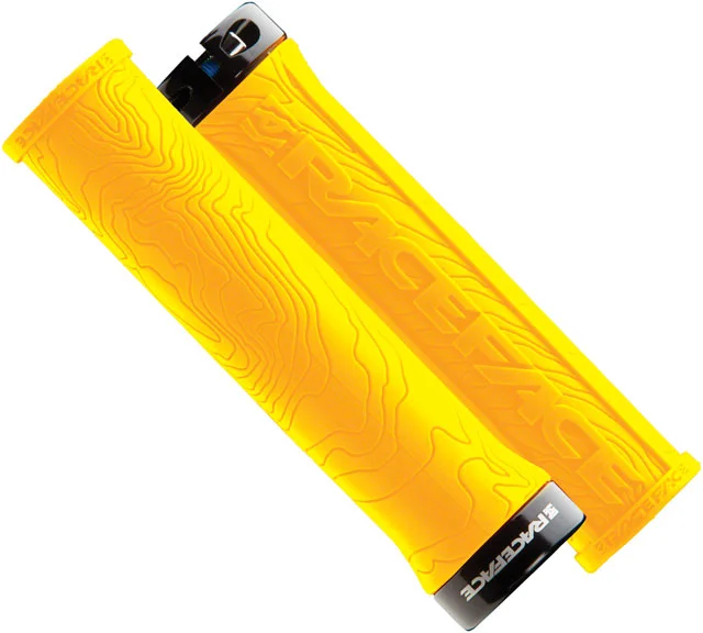 bicycle track comfort-RaceFace Half Nelson Grips - Yellow, Lock-On