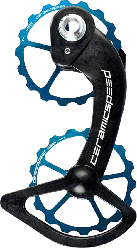 bicycle rust capacity-CeramicSpeed Shimano 9100 Oversized Pulley Wheel System Coated Alloy Pulley Carbon Cage Limited Edition Blue