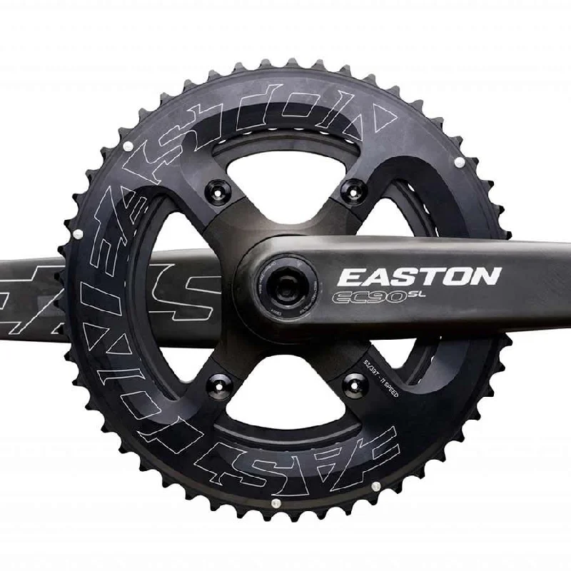 bicycle pedal performance-Easton Cinch 2X 36/52T Chainring 11sp BCD: 64/104 Aluminum Black