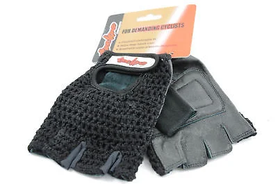 bicycle tool control-TECKNO TRACK MITTS CROCHET CYCLING GLOVES BLACK MTB,BMX GLOVES