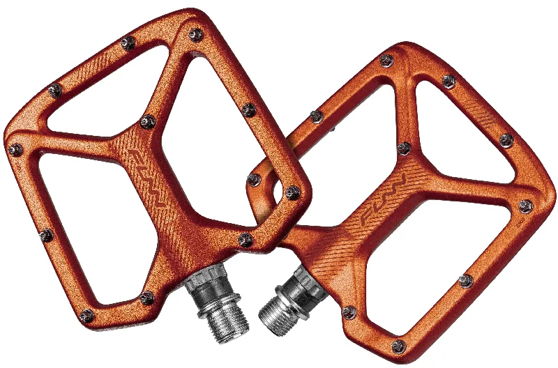 bicycle seatpost strength-Funn Python 2 Alloy Flat Pedals Long Pins - Orange