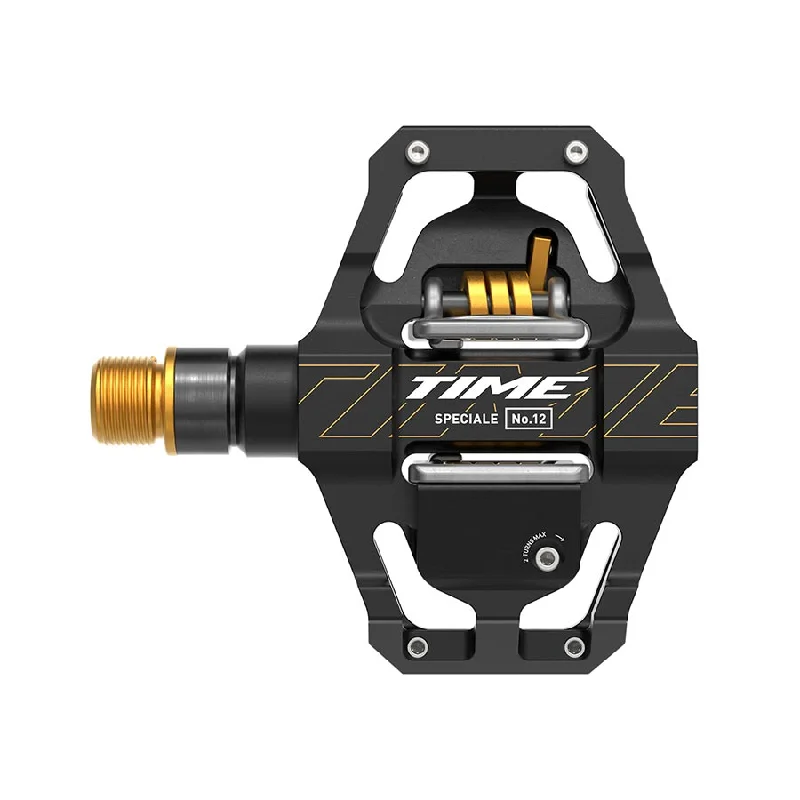 bicycle lever responsiveness-Time Speciale 12 Pedals - Dual Sided Clipless Platform Aluminum 9/16" BLK/Gold Small B1