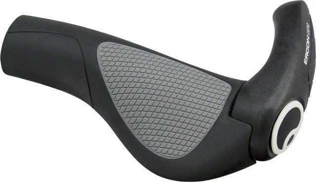 bicycle pedal reliability-Ergon GP2 Grips - Black/Gray, Lock-On, Small