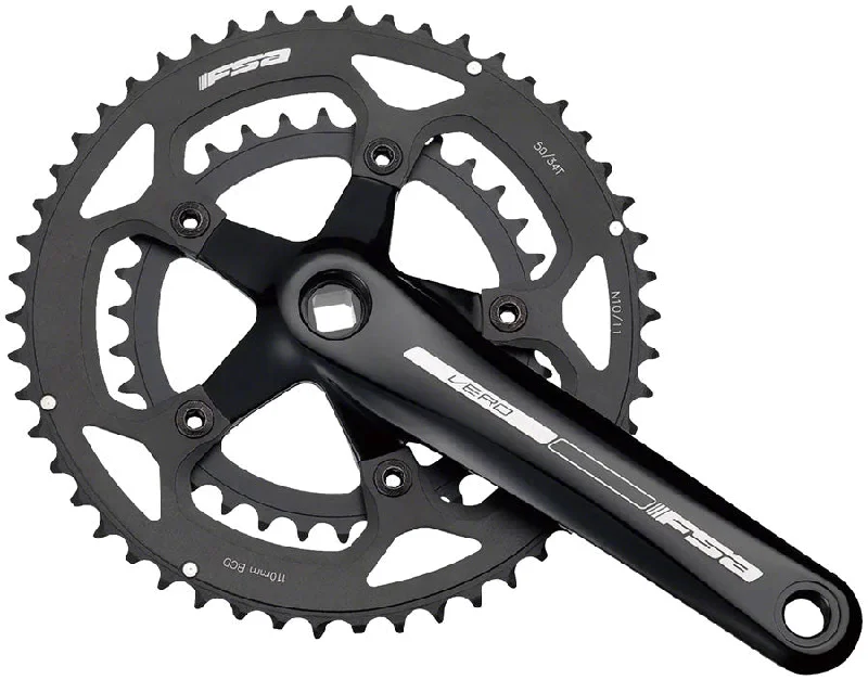 bicycle tool ergonomics-Full Speed Ahead Vero Compact Crankset - 172.5mm 9-Speed 50/34t 110 BCD Square Taper JIS Spindle Interface BLK