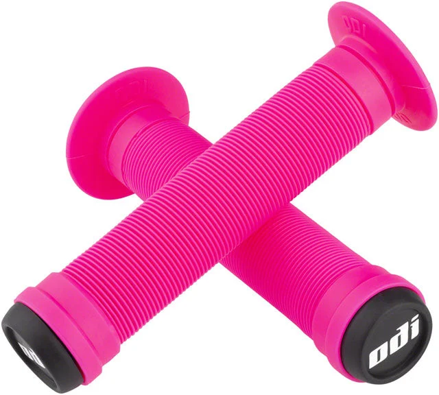 bicycle chain efficiency-ODI Longneck ST Grips - Pink, Flange