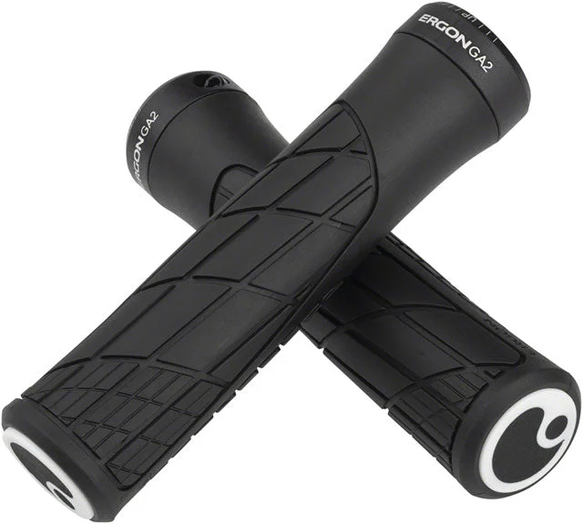 bicycle handlebar performance-Ergon GA2 Grips - Black, Lock-On