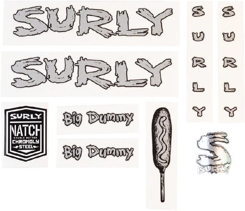 bicycle tool resilience-Surly Big Dummy Frame Decal Set - Metallic Silver