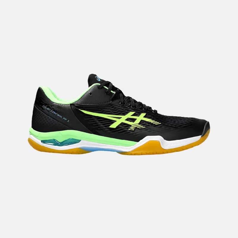 bicycle gear reliability-Asics COURT CONTROL FF 3 Men's Tennis Shoes -Black/Lime Burst