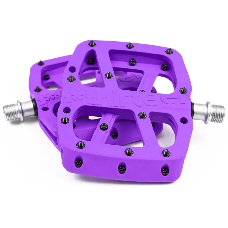 bicycle shoe ergonomics-E*Thirteen Base Flat MTB Pedals Composite - Purple