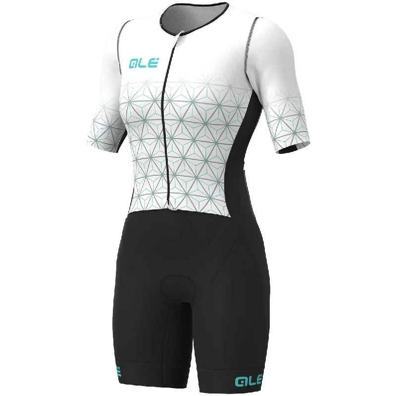 bicycle rotor efficiency-Body donna Ale Tri Maui Zip Fronte - Bianco