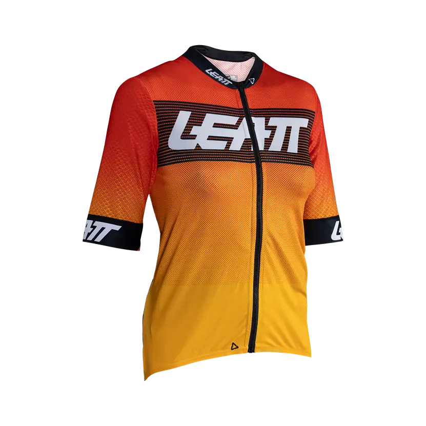 bicycle pad robustness-Leatt Endurance 6.0 Short Sleeve MTB Jersey - Womens - Red - 2024