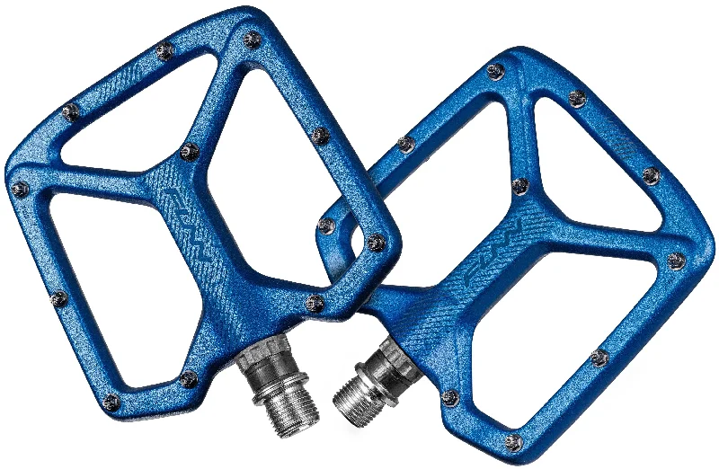 bicycle shoe strength-Funn Python 2 Alloy Flat Pedals Long Pins - Blue