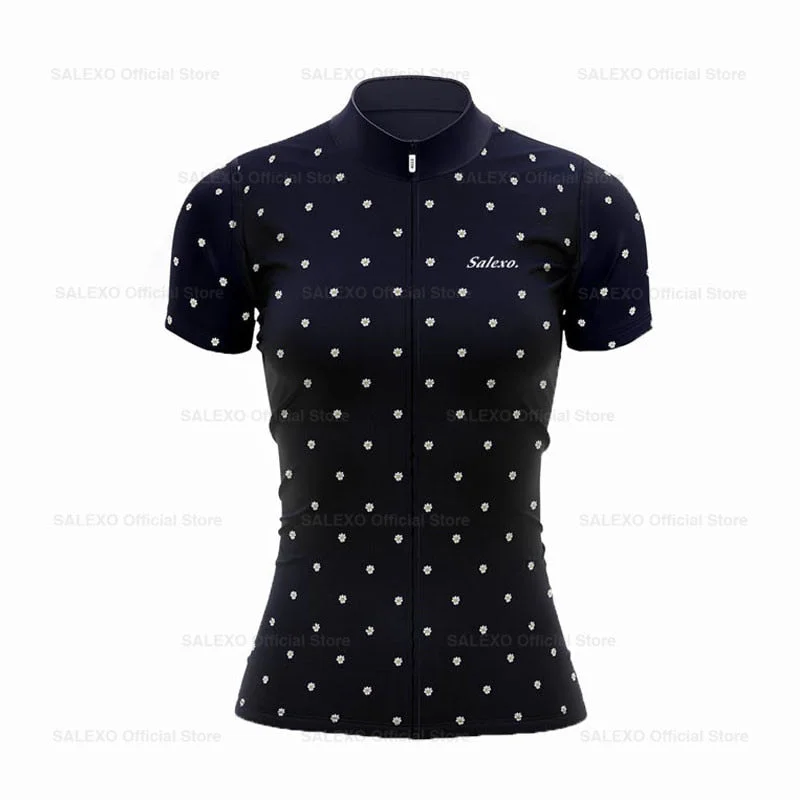 bicycle camping comfort-Salexo Women Polka Dot Cycling Jerseys (3 Variants)