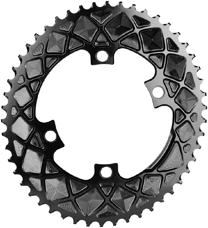 bicycle saddle adaptability-Absolute Black Premium Oval Road Chainring 4x110BCD 50T - Black