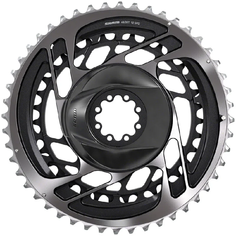 bicycle shoe adaptability-SRAM Red AXS 2x Chainring Teeth: 35/48 Speed: 12 BCD: Direct Mount Pair Aluminum Grey