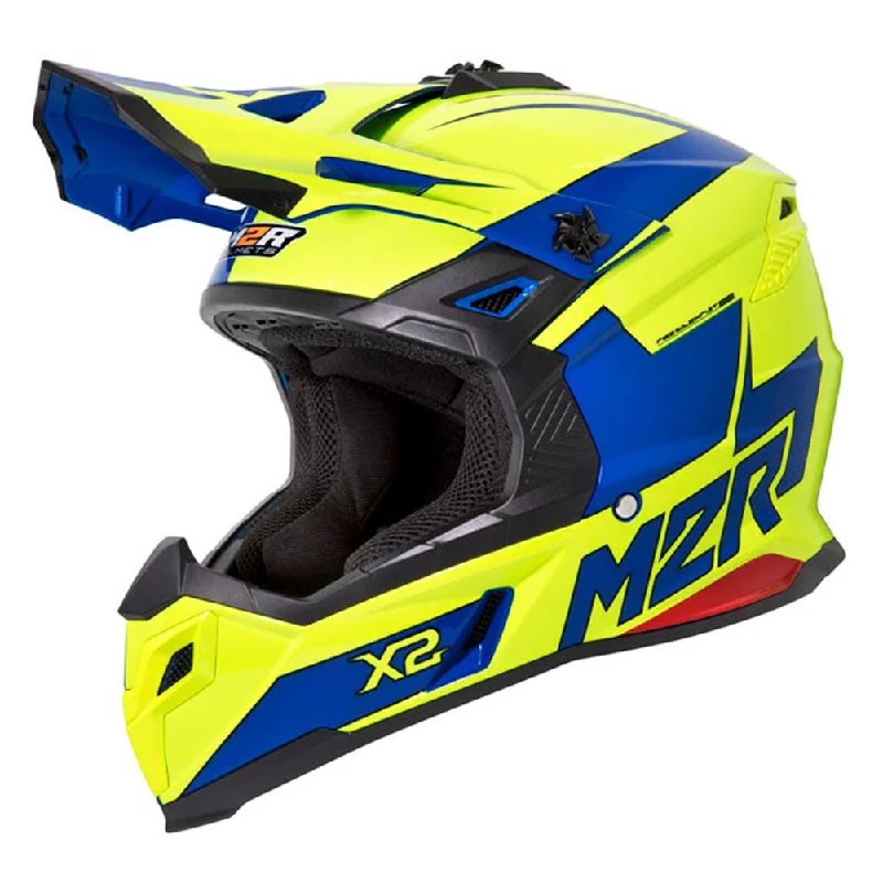 bicycle sidewall aerodynamics-M2R X2 HELMET - INVERSE HI VIS