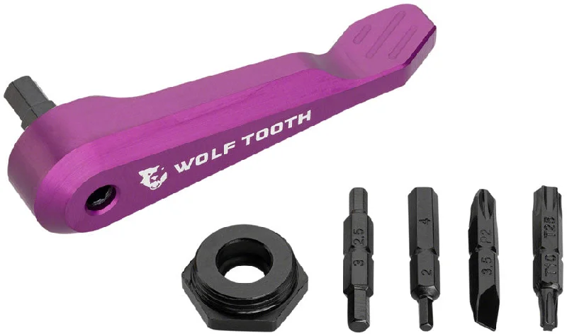 bicycle brake responsiveness-Wolf Tooth Components Axle Handle Multi-Tool Purple