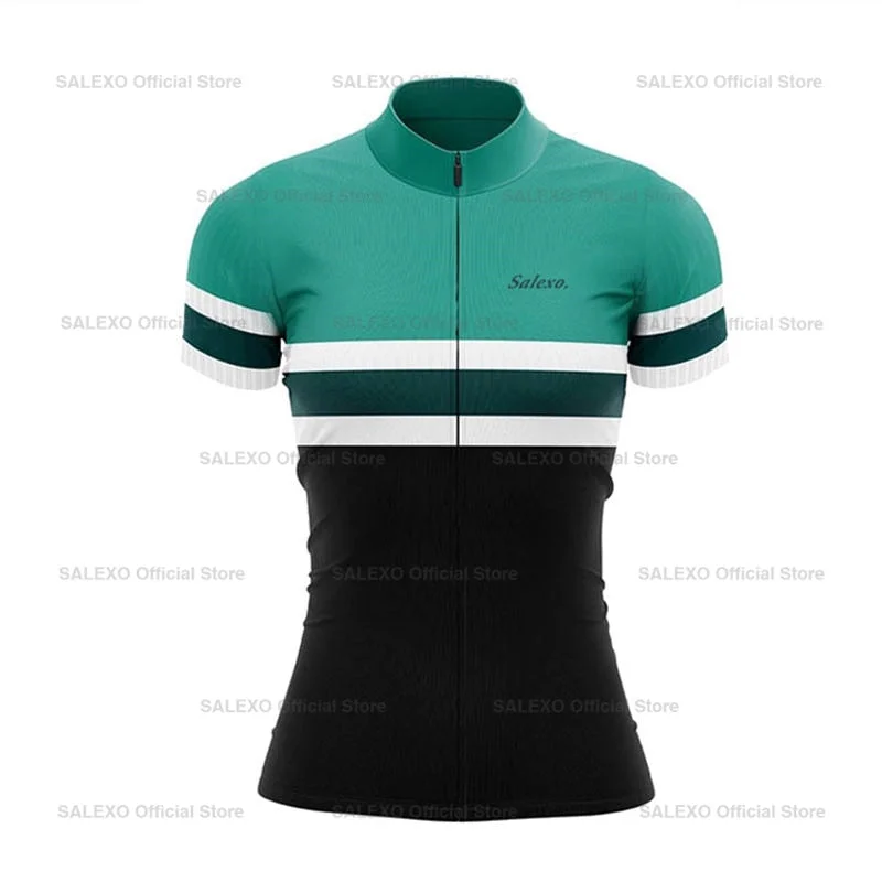 bicycle downhill comfort-Salexo Women Summer Cycling Jersey