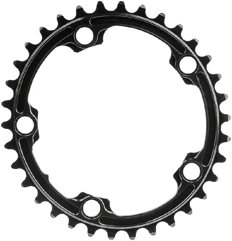 bicycle brake weight-Absolute Black Premium Oval Road Chainring 5x110BCD 34T - Black