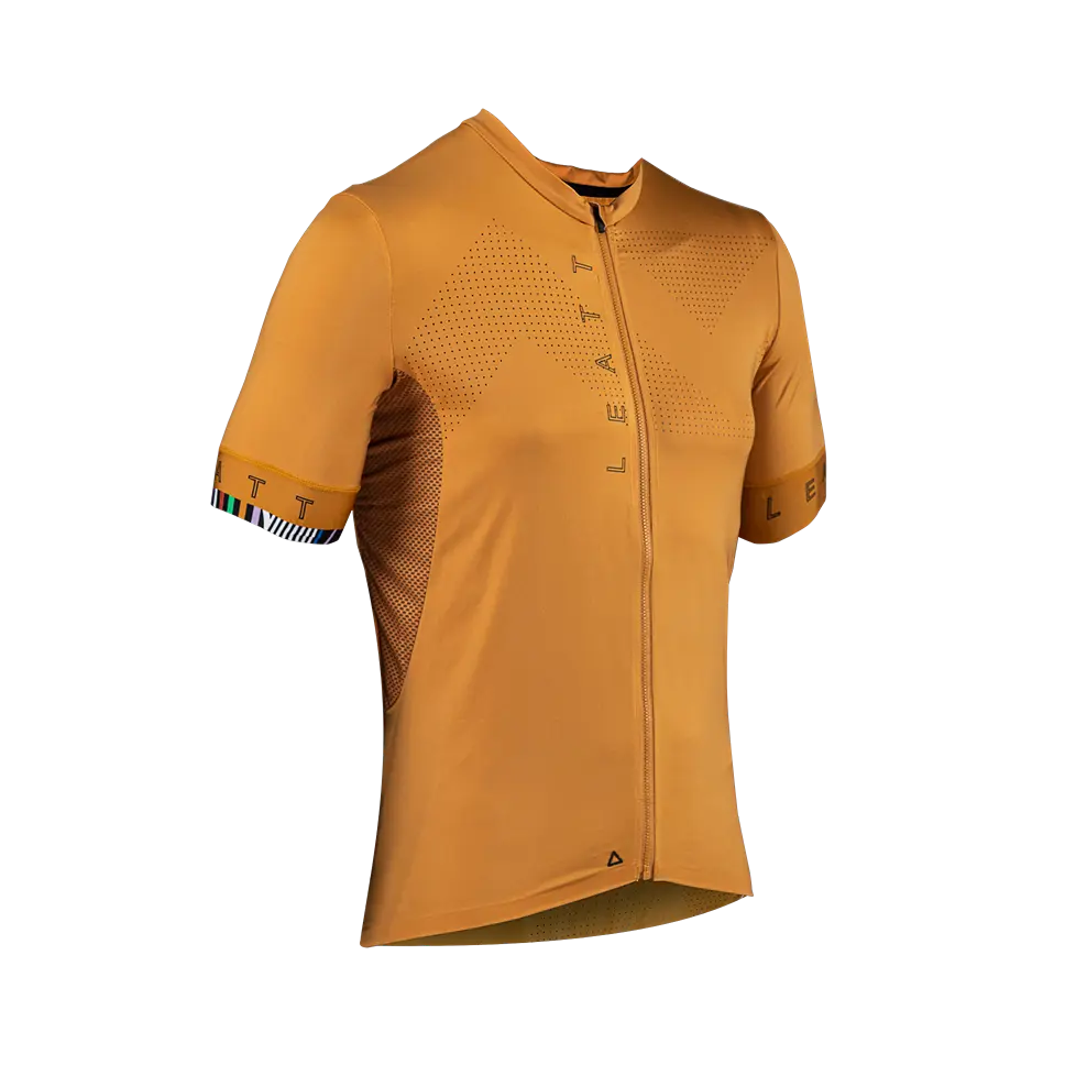 bicycle pedal responsiveness-Leatt Endurance 5.0 Short Sleeve MTB Jersey - Rust - 2024