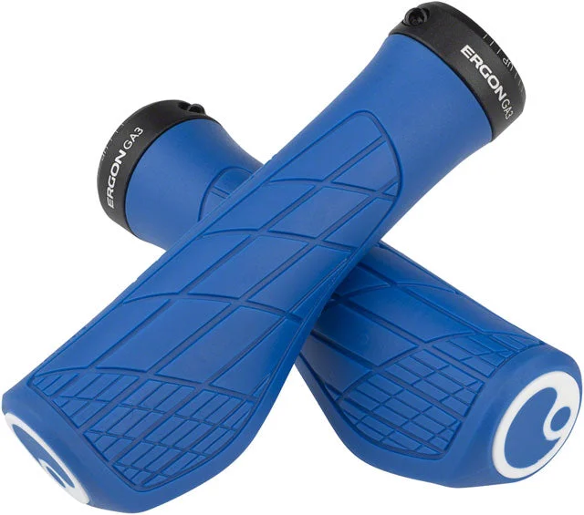 bicycle cleat grip-Ergon GA3 Grips - Midsummer Blue, Lock-On, Small