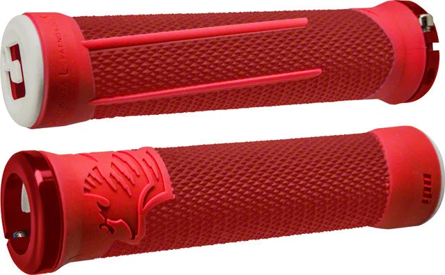 bicycle valve stability-ODI AG2 Grips - Red/Fire, Lock-On