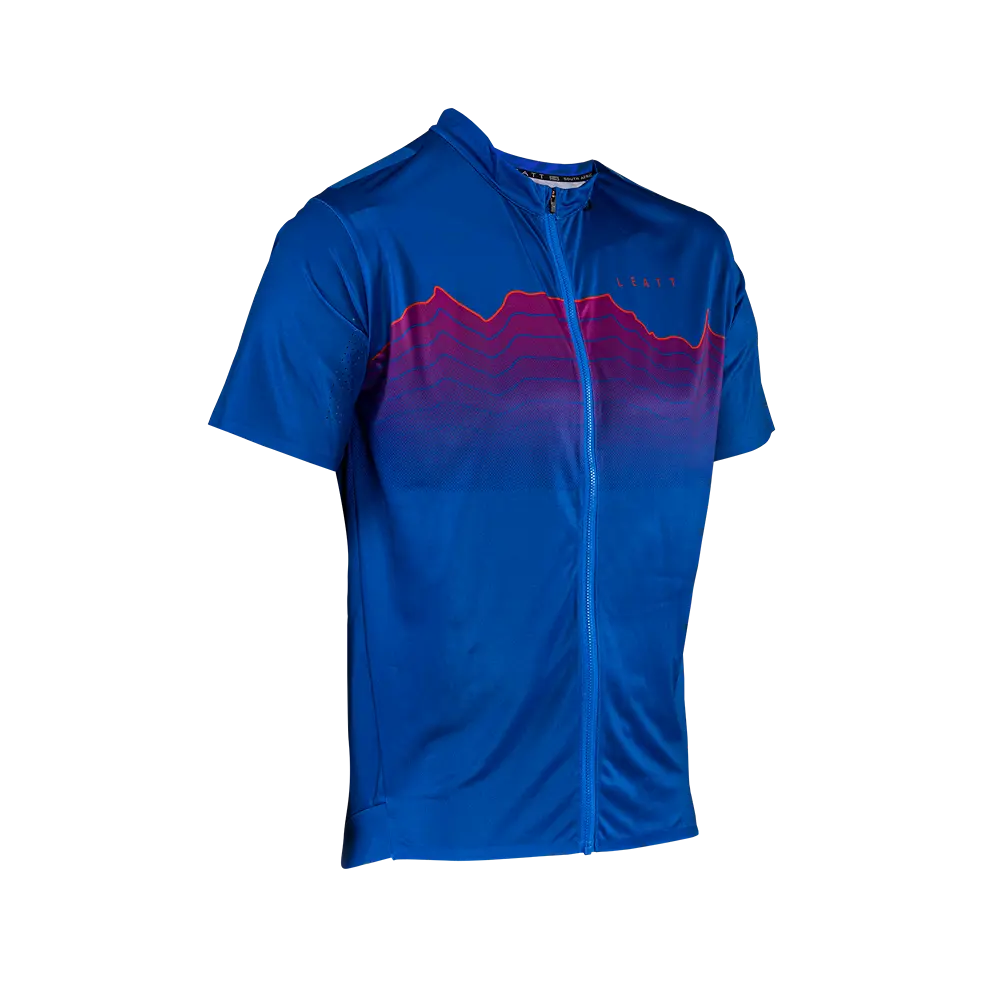 bicycle valve stability-Leatt Trail 3.0 Short Sleeve MTB Jersey - Blue - 2024