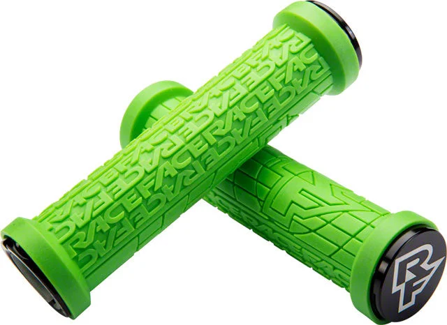 bicycle frame control-RaceFace Grippler Grips - Green, Lock-On, 30mm