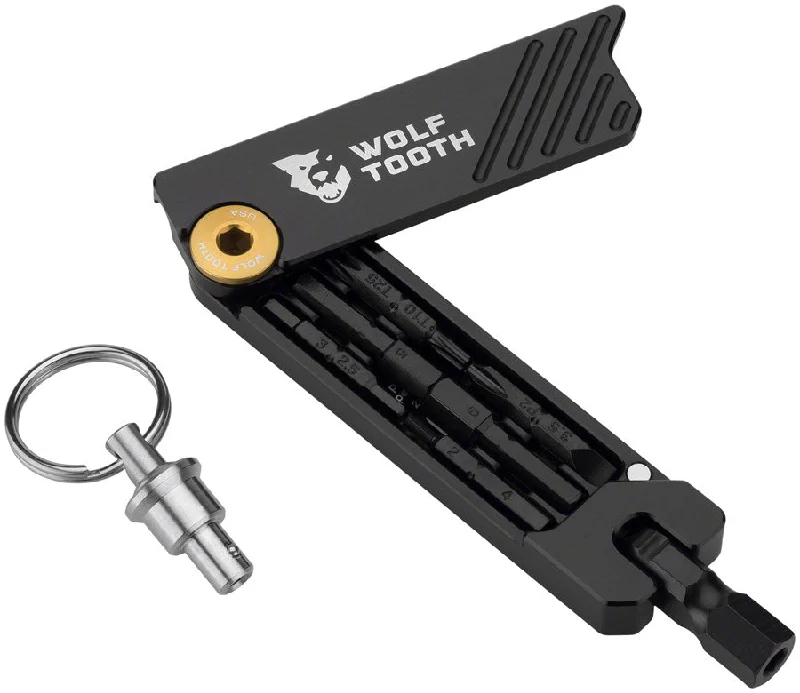 bicycle gear strength-Wolf Tooth 6-Bit Hex Wrench Multi-Tool with Keyring - Gold