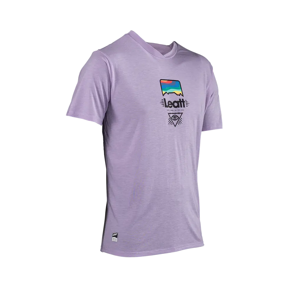 bicycle fork aerodynamics-Leatt Gravity 1.0 Short Sleeve MTB Jersey - Lavender - 2024