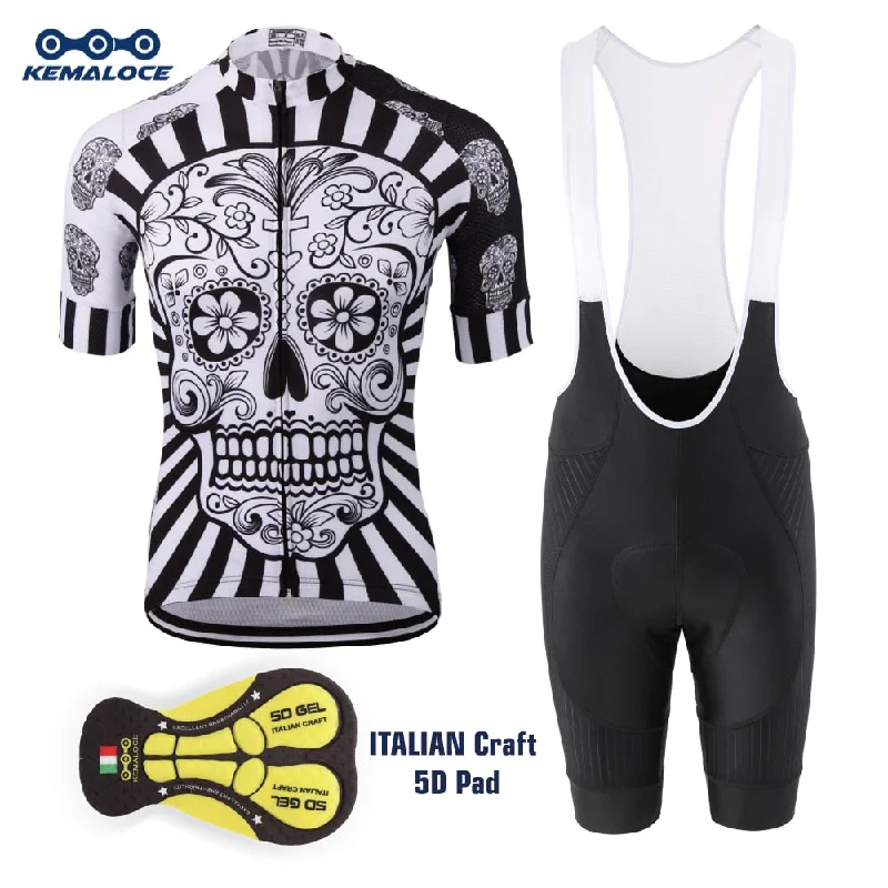 bicycle brake aerodynamics-KEMALOCE Skeleton Men Cycling Jersey Sets (2 Variants)