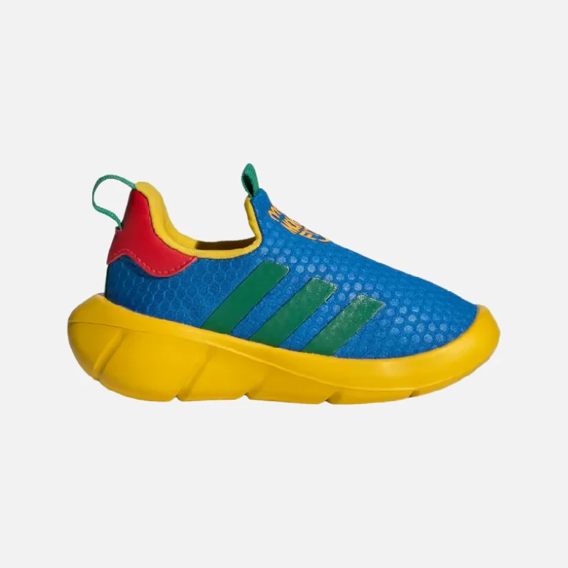 bicycle chain comfort-Adidas Monofit Trainer Slip-on Kids Unisex Shoes (0-3 Year) -Shock Blue/Green/Eqt Yellow