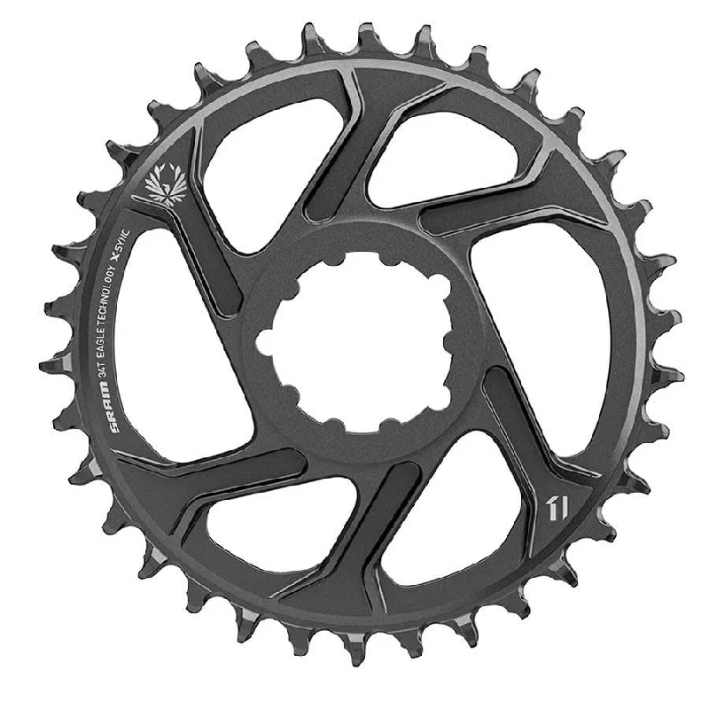 bicycle cleaner performance-SRAM X-SYNC 2 SL 6mm Chainring Teeth: 34 Speed: 11/12 BCD: Direct Mount Single Aluminum Black