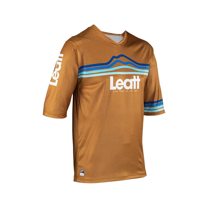 bicycle sidewall resilience-Leatt Enduro 3.0 Short Sleeve MTB Jersey - Peanut - 2024