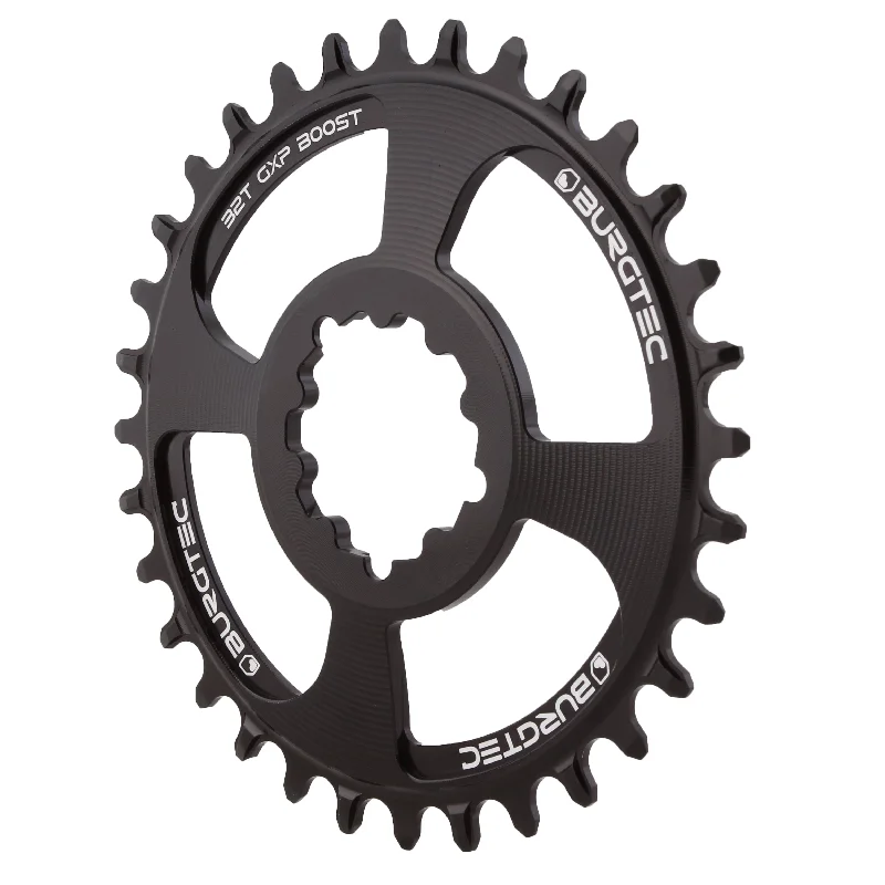 bicycle shoe efficiency-Burgtec GXP Boost 3mm Offset Thick Thin chainring 32T - Black