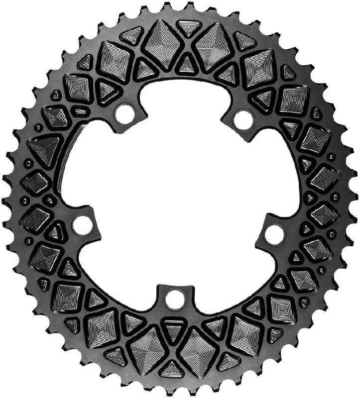 bicycle sidewall stability-Absolute Black Premium Oval Road Chainring 5x110BCD 50T - Black