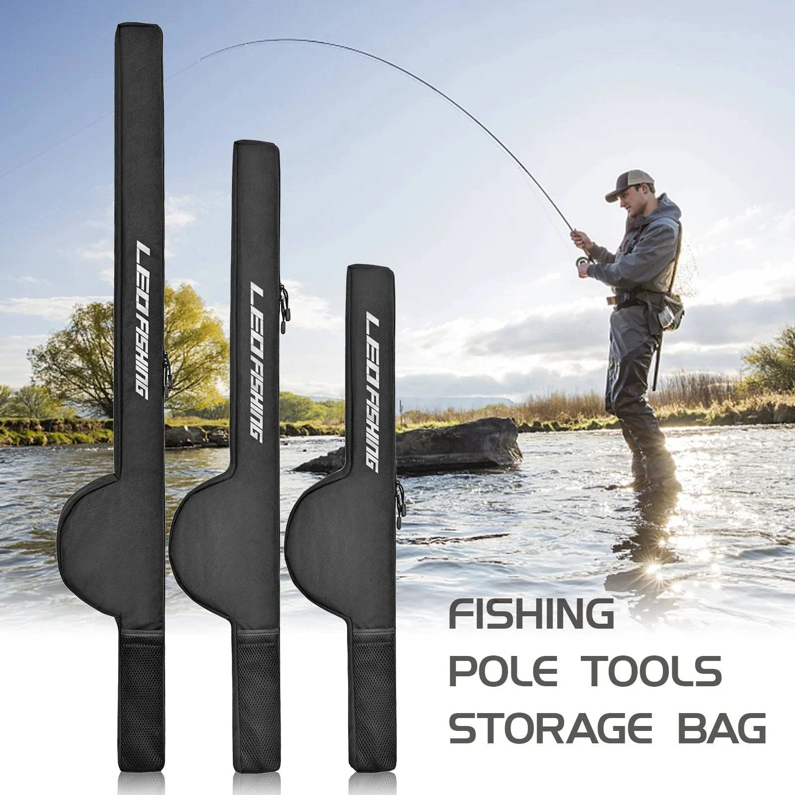 bicycle cleat comfort-Fishing Rod Bag 85cm/106cm/126cm Fishing Rod Reel Bag Pole Shoulder Storage Bag Portable Rod Tackle Tool Carrier