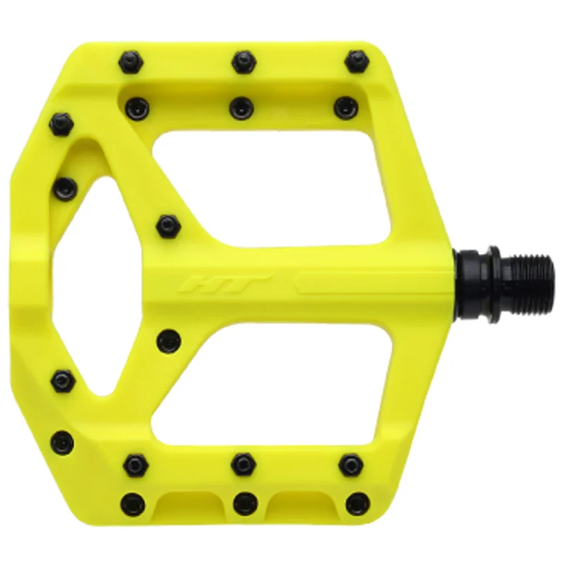 bicycle cleat smoothness-HT Pedals PA32A Platform Pedal CrMo Neon Yellow